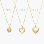 Collar Corazón Zirconias Blancas Chapa de Oro 727