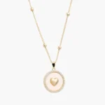 Collar Corazón Zirconias Blancas Chapa de Oro 728