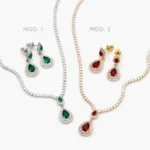 Set Fiesta Chapa de Oro/Rodio Zirconias 0098