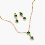 Set Fiesta Chapa de Oro Zirconia Verde 0103