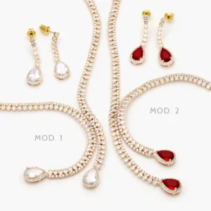 Set Fiesta Chapa de Rodio Zirconias 0109
