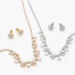 Set Fiesta Chapa de Oro Flores Zirconias 0174