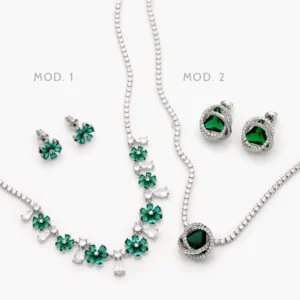 Set Fiesta Chapa de Rodio Zirconias 0177
