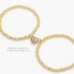 Pulso Corazón Imán Bolitas Chapa de Oro 0780