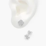 Arracadas Plata .925 Flor Trébol 0123