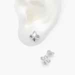 Broqueles Plata .925 Flor Trébol 0126