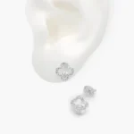 Broqueles Plata .925 Flor Trébol 0134