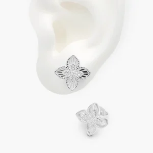 Aretes Plata .925 Flor Trébol 0136