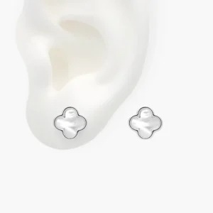 Broqueles Plata .925 Flor Trébol 0140