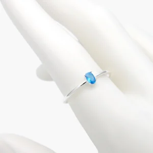 Anillo Plata .925 Piedra Azúl 259