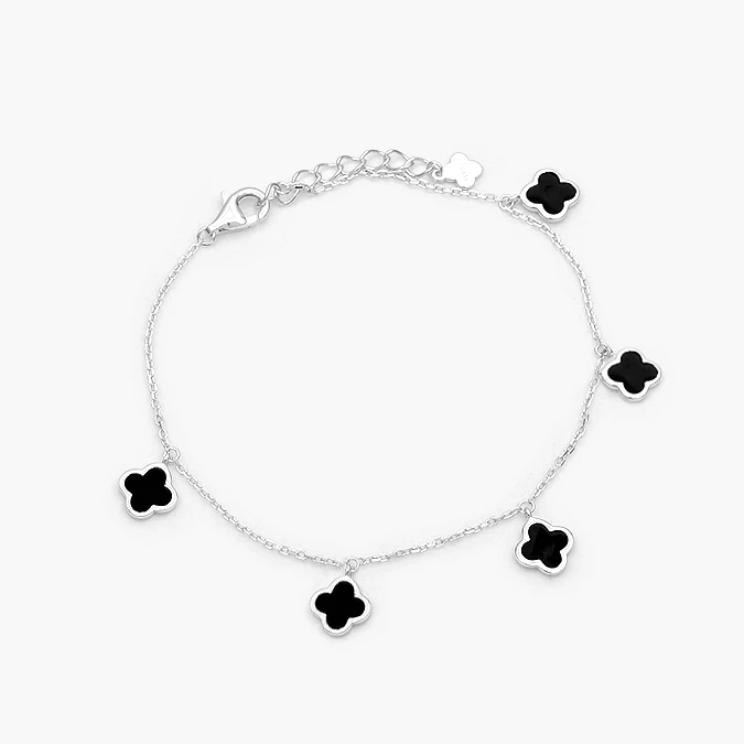 PP129 Pulso Plata .925 Flores Trébol 0129 - Image 1