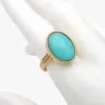 Anillo Piedra Acrílico Azul Acero Inoxidable 681