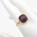 Anillo Piedra Acrílico Morado Acero Inoxidable 682 - 7