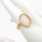 Anillo Piedra Acrílico Rosa Acero Inoxidable 683