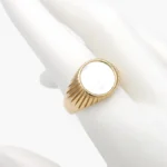 Anillo Piedra Acrílico Blanca Acero Inoxidable 684