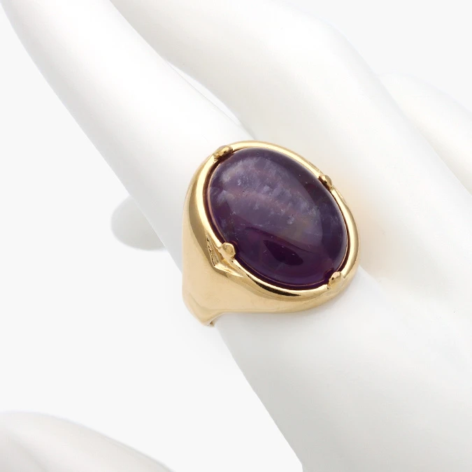 AB0084B Anillo Piedra Acrílico Morada Acero Inoxidable 684 - Image 1
