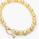 Collar Acrílico Resina Amarilla Chapa de Oro