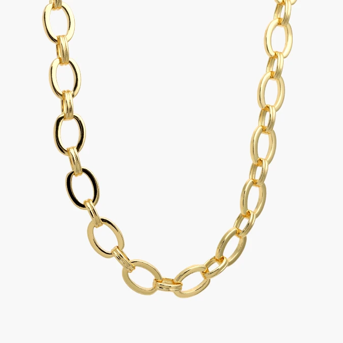 CD0718 Collar Eslabones Chapa de Oro 718 - Imagen 1