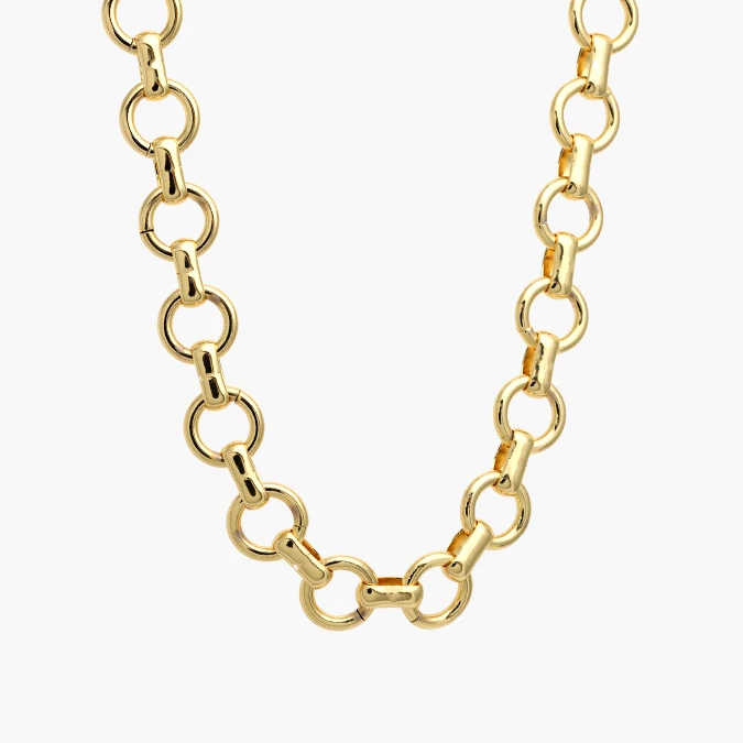CD0719 Collar Eslabones Chapa de Oro 719 - Imagen 1