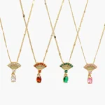 Collar Zirconias Colores Chapa de Oro 732