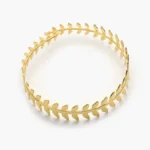 Brazalete de Brazo Olivos Ajustable Chapa de Oro 778 - Image 2