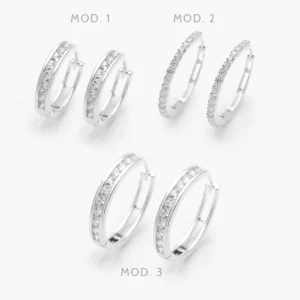 Arracadas Zirconias Blancas Plata .925 136