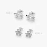Broqueles Flores Plata .925 257 - Modelo 1