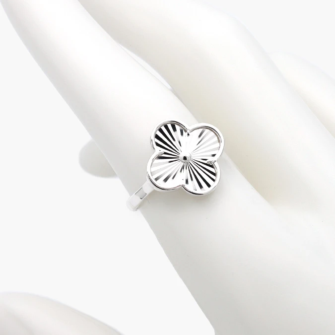 PB0278 Anillo Flor Trébol Plata .925 Mod. 278 - Imagen 1