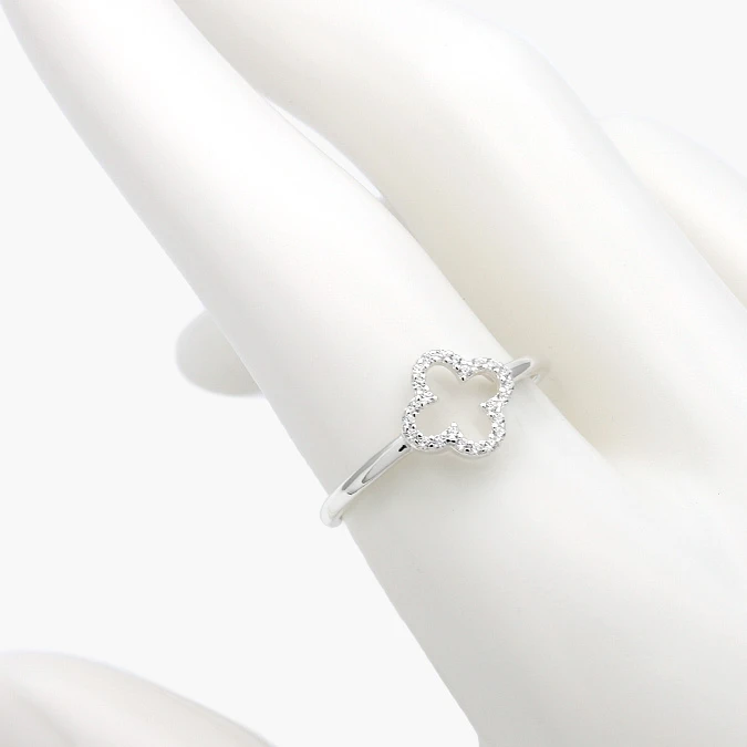 PB0279 Anillo Flor Trébol Madre Perla Plata .925 Mod. 279 - Imagen 1