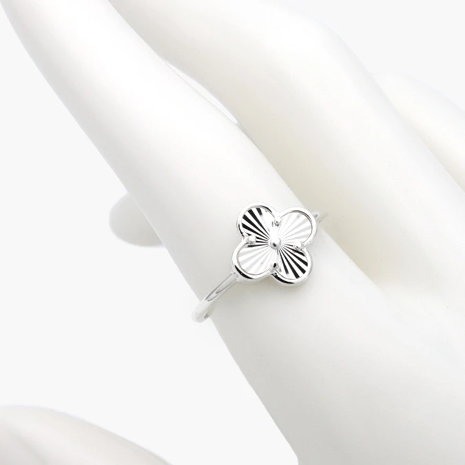 PB0280 Anillo Flor Trébol Plata .925 Mod. 280 - Imagen 1