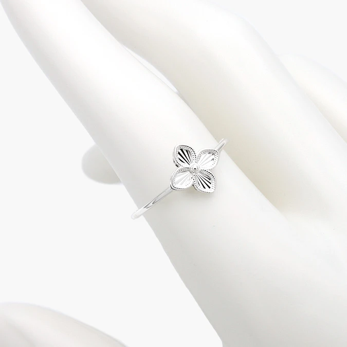 PB0296 Anillo Flor Trébol Plata .925 Mod. 296 - Imagen 1