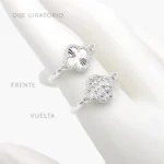 Anillo Flor Trébol Giratorio Plata .925 Mod. 303 - 7