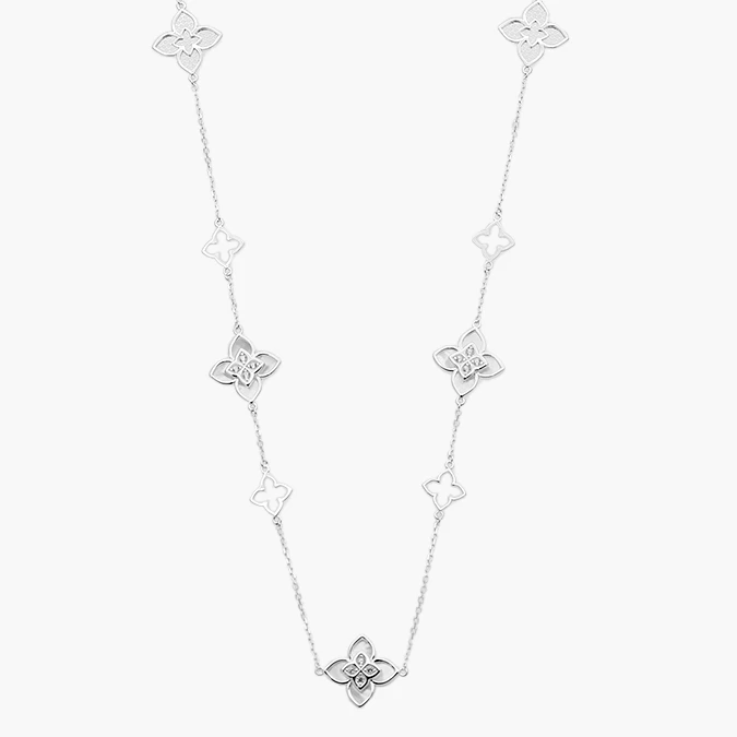 PD0167 Collar Plata .925 Flores Trébol 0167-1 - Image 1