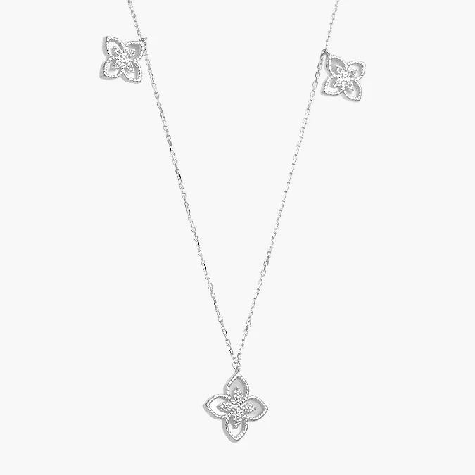 PD0171 Collar Plata .925 Flores Trébol 0171 - Image 1