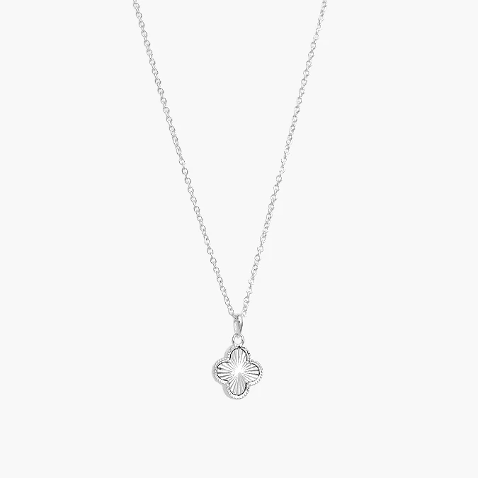 PD0176 Collar Plata .925 Flores Trébol 0176 - Image 1