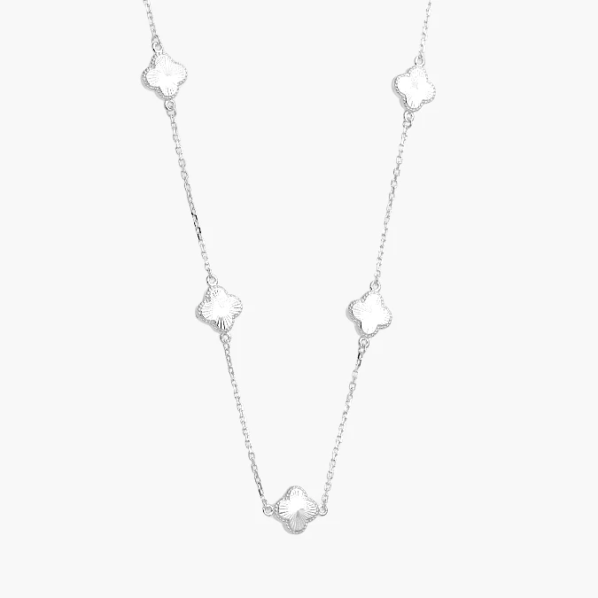 PD0178 Collar Plata .925 Flores Trébol 0178 - Image 1