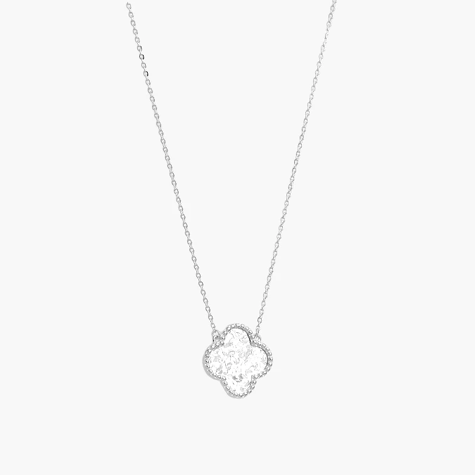 PD0180 Collar Plata .925 Flores Trébol 0180 - Image 1