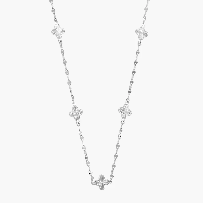 PD0183 Collar Plata .925 Flores Trébol 0183 - Image 1