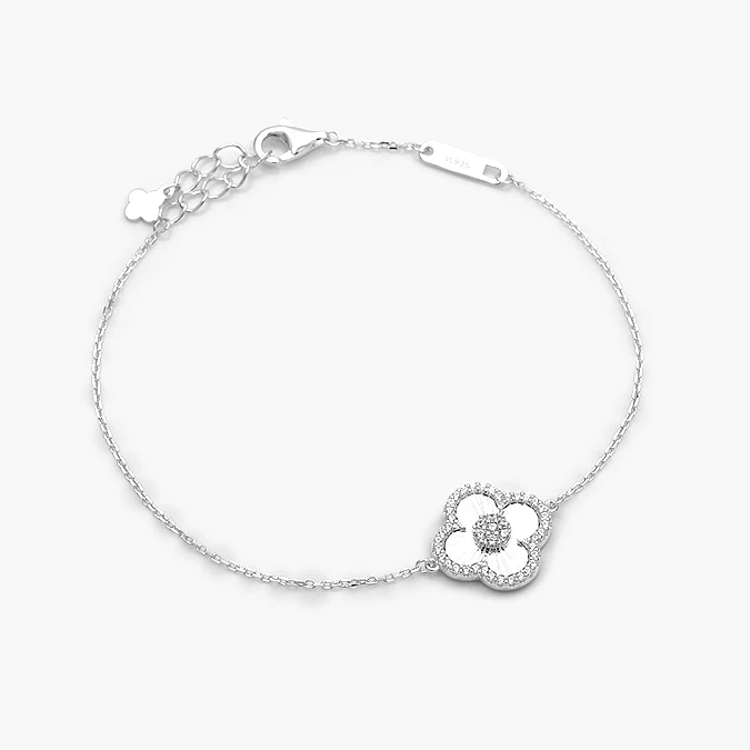 PP0142 Pulso Plata .925 Flores Trébol 0142 - Image 1