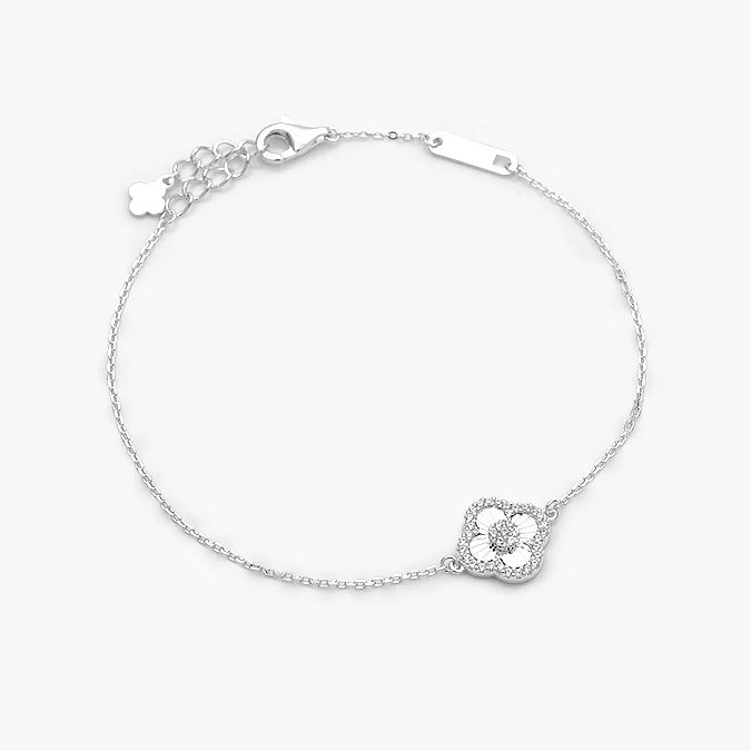 PP0143 Pulso Plata .925 Flores Trébol 0143 - Image 1