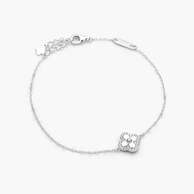 PP0144 Pulso Plata .925 Flores Trébol 0144 - Image 1