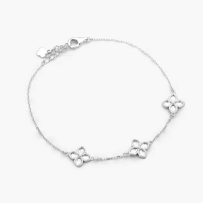 PP0151 Pulso Plata .925 Flores Tréboles 0151 - Image 1