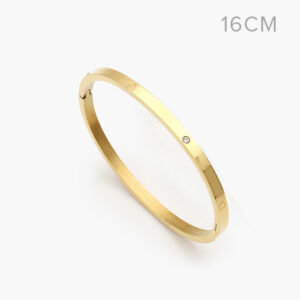 Brazalete Tornillo Zirconias Blancas Acero Inoxidable 16CM.