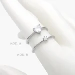 Anillo Corazón Zirconia Blanca Chapa de Rodio 685 - Modelo A - 6