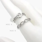Anillo Churumbela Eslabones Chapa de Rodio 688