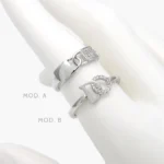 Anillo Candados Chapa de Rodio 689 - Modelo A - 6