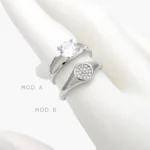 Anillo Zirconia Blanca Chapa de Rodio 690