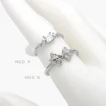 Anillo Moño Zirconia Blanca Chapa de Rodio 691
