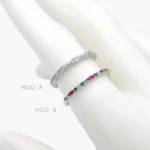 Anillo Churumbela Zirconias Chapa de Rodio 694 - Modelo A - 6