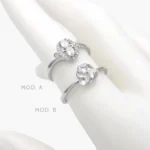 Anillo Zirconias Blancas Chapa de Rodio 696